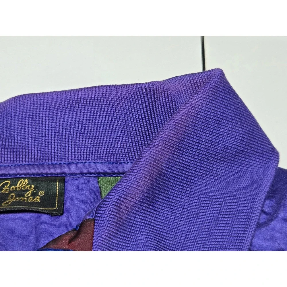 Bobby Jones Purple Golf Polo Shirt  100% Mercerized Cotton Men's L Made in Italy